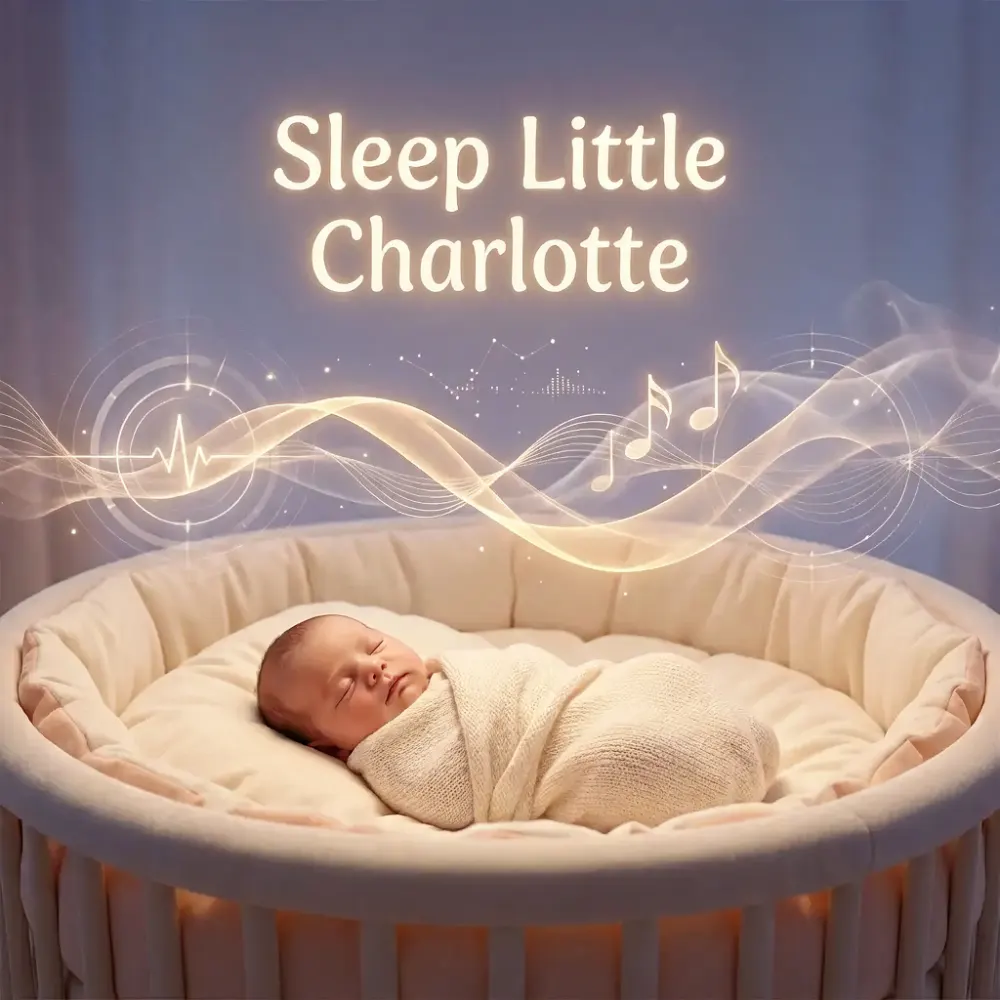 Album cover for Sleep Little Charlotte — a personalised Sleepmee lullaby.