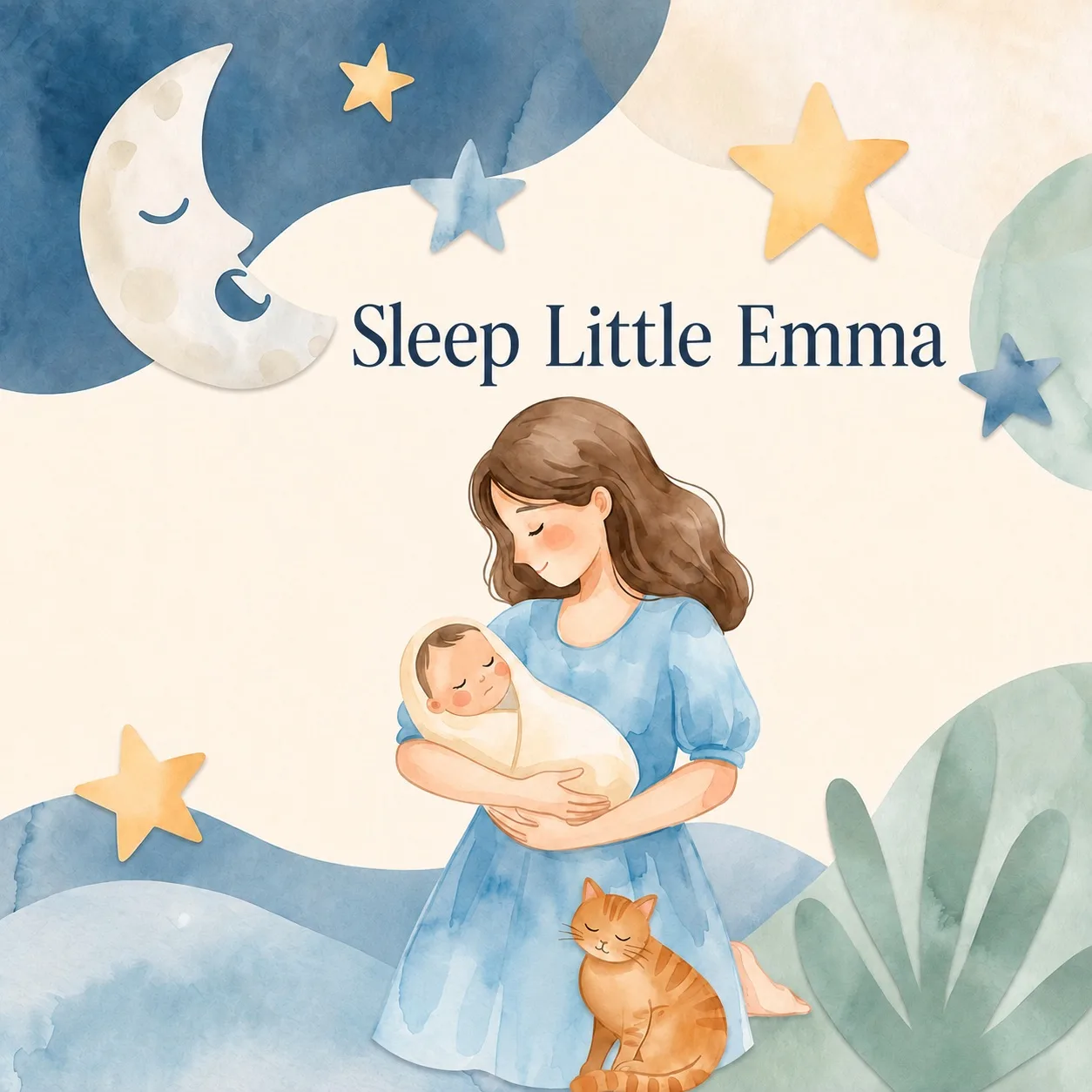 Album cover for Sleep Little Emma — a personalised Sleepmee lullaby.