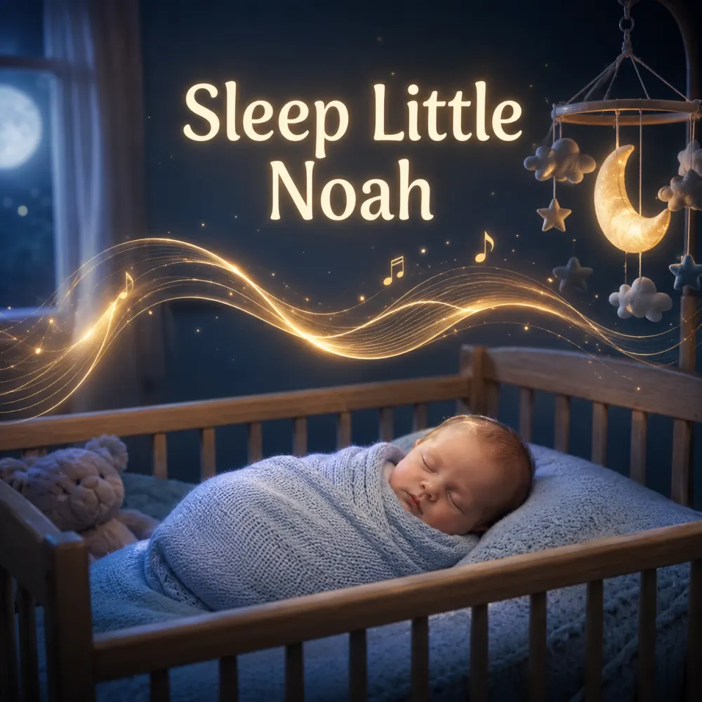 Album cover for Sleep Little Noah — a personalised Sleepmee lullaby.