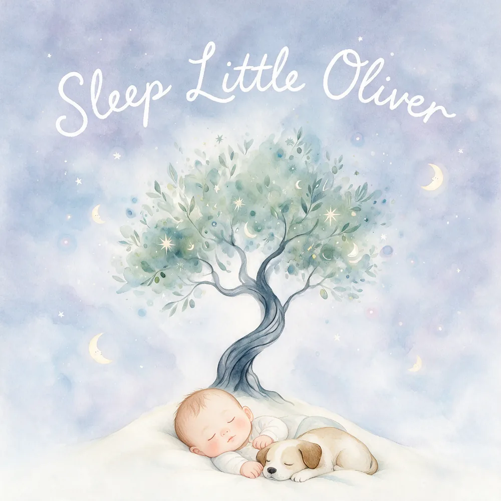 Album cover for Sleep Little Oliver — a personalised Sleepmee lullaby.