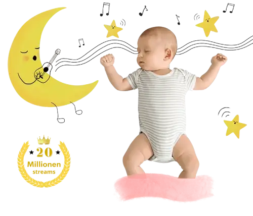 moon playing lullaby to put baby to sleep